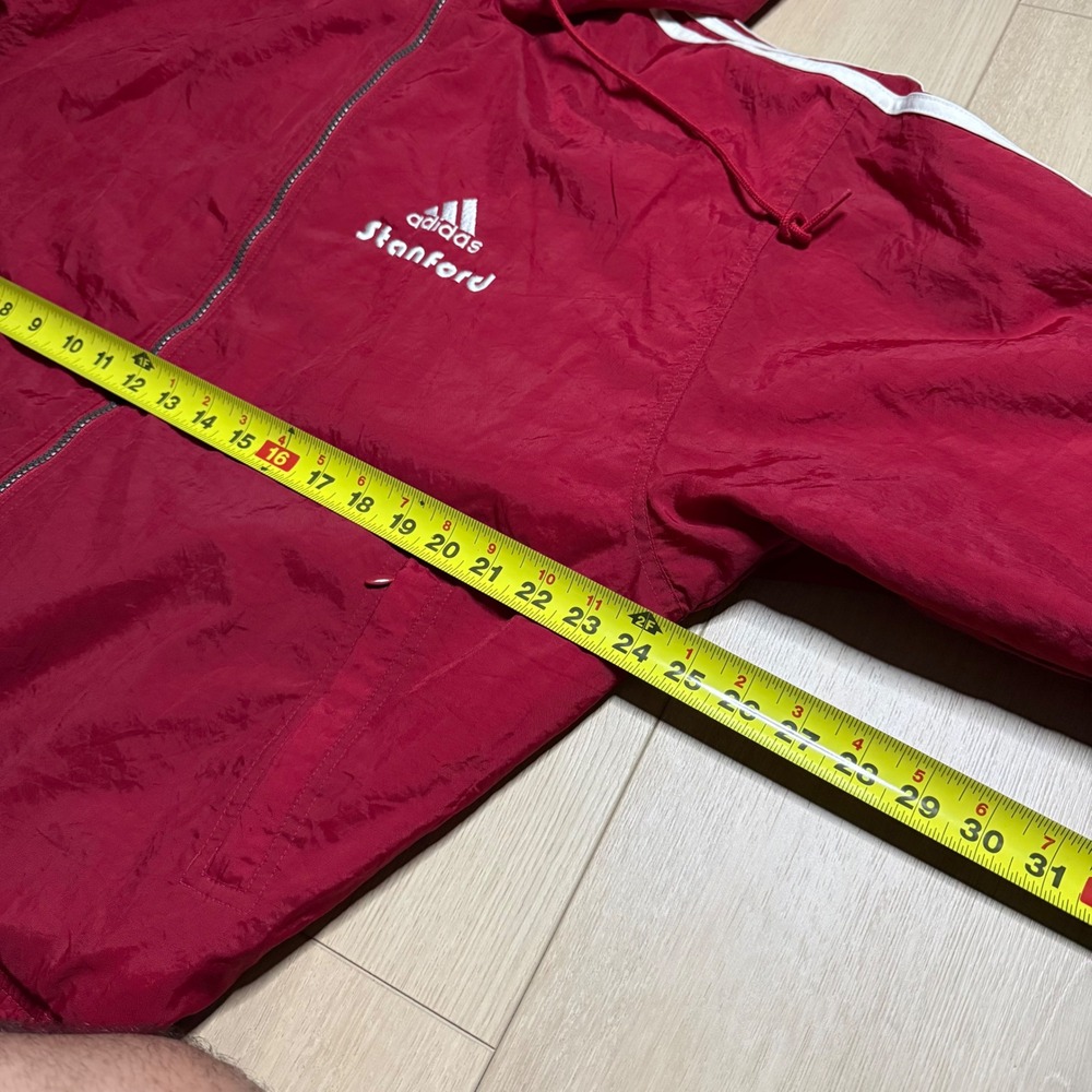 Adidas Windbreaker puff Jacket Mens Medium Red Vintage Full Zip - Picture 6 of 8
